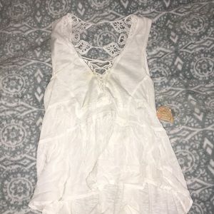 Lacey white tank